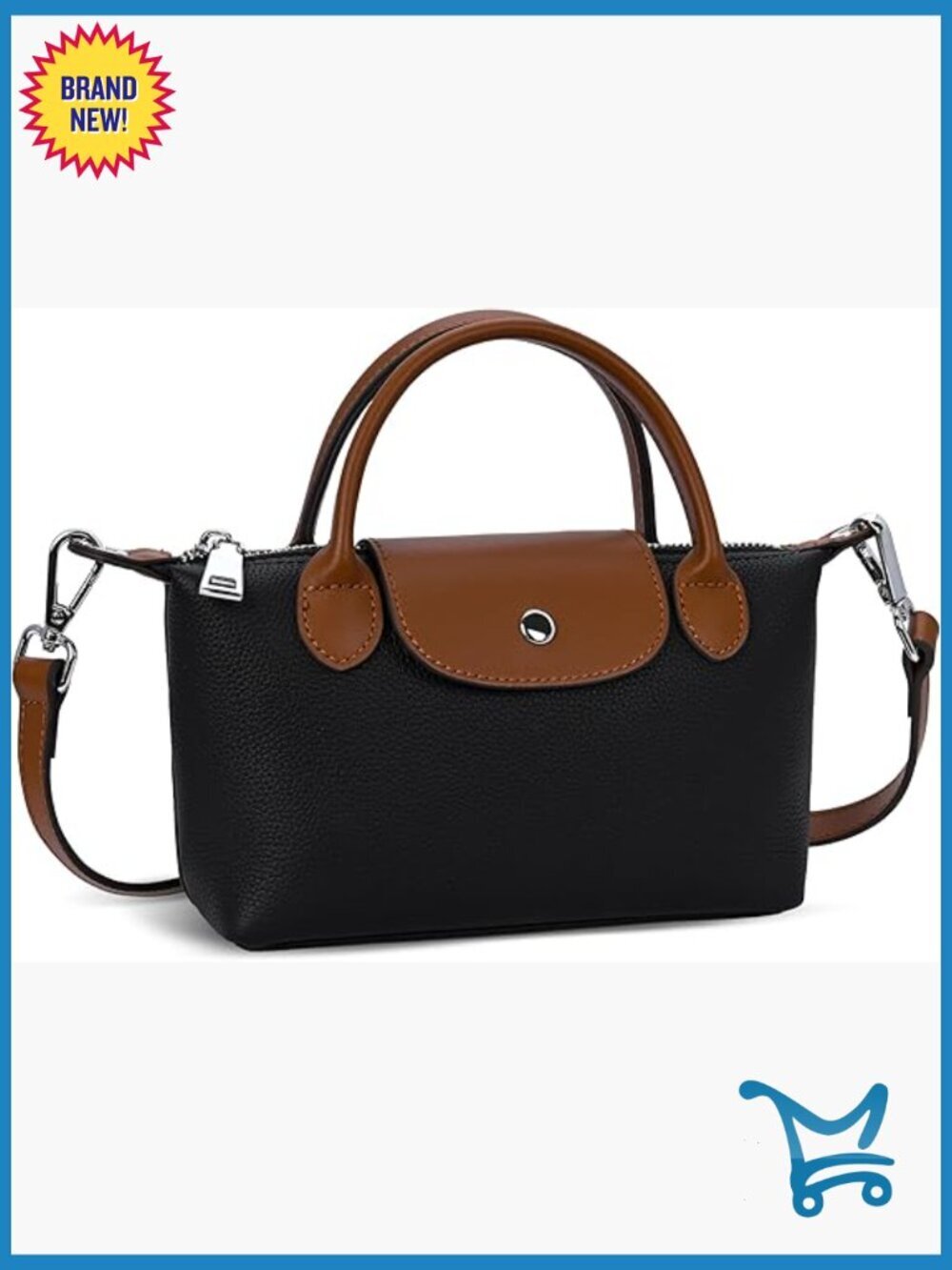 Genuine Leather Mini Crossbody Bag Adjustable Strap Satchel Purse